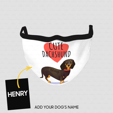 Personalized Dog Gift Idea - Cute Dachshund For Dog Lovers - Cloth Mask